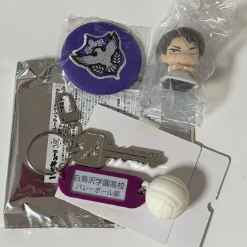 하이큐! 트레이딩 고교명 부착 열쇠 참 키링 시라토리자와