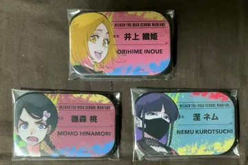 BLEACH 이노우에 오리히메 네무 히나모리 모모 명찰 캔뱃지 3개