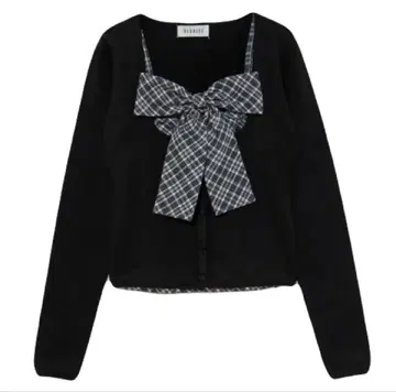 BUBBLES 버블스 리본 체크 앙상블 블랙