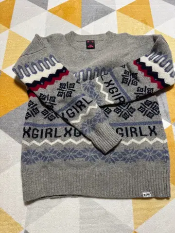 x-girl 그레이 스웨터
