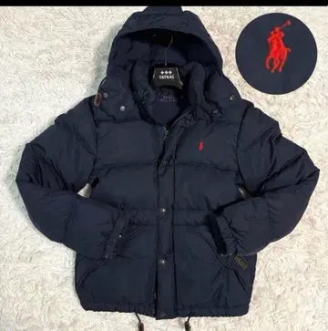 TATRAS 네이비 후드 부착 다운 자켓