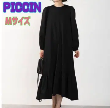 PICCIN 피칭 백리본 이소재 롱 원피스