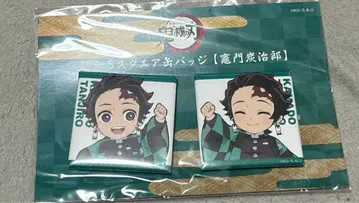 카마도 탄지로 스퀘어형 핀 배지 2개 세트