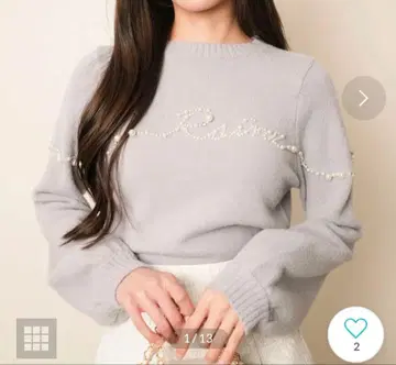 새상품 Lip service 니트 펄로고 라인 니트