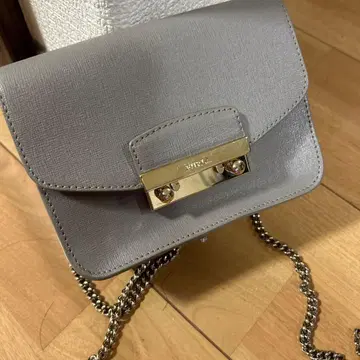 그레이 합성 피혁 숄더백