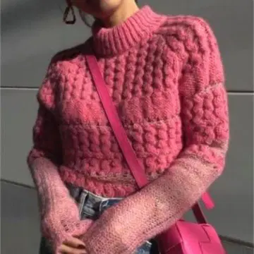 Ameri VINTAGE BUMPY SHEER DOCKING KNIT