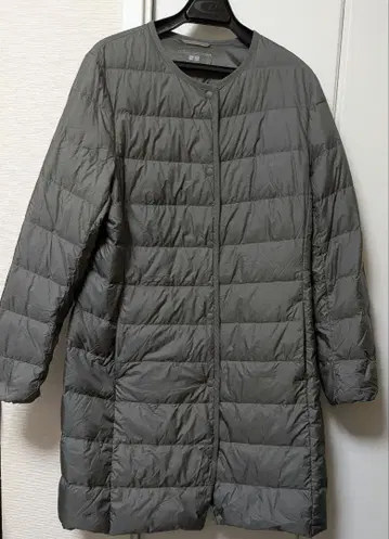 유니클로 울트라 라이트 다운 롱 코트 카키 그린