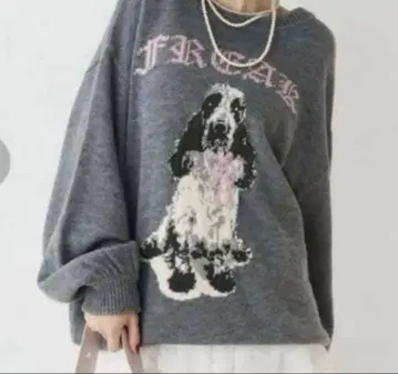 jouetie DOG 자카드 루즈 니트