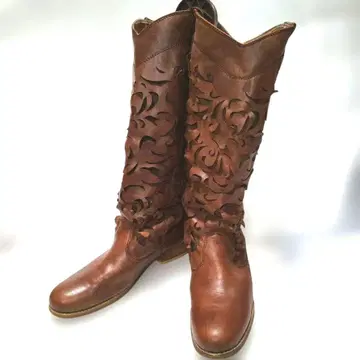 빈티지 웨스턴 부츠 천연 가죽 브라운 37 사이즈 ( 약 24cm )
