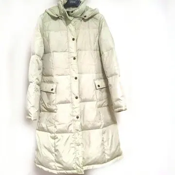 ELLE PLANETE 라이트 베이지 다운 자켓 무릎 기장 M