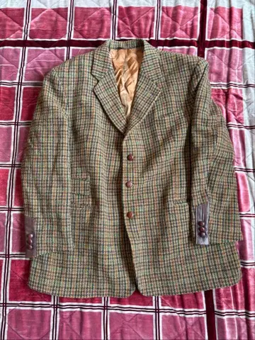 90s Harris Tweed 울 테일러드 자켓 체크