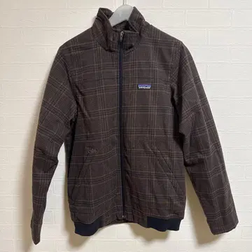 파타고니아 쿠리간 자켓 체크 무늬 블루종 충전솜