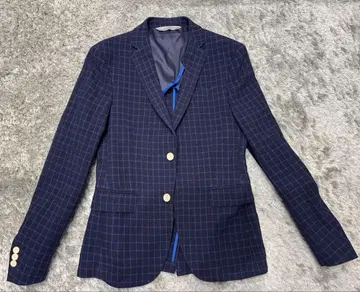 ZARA Man 네이비 체크 무늬 테일러드 자켓