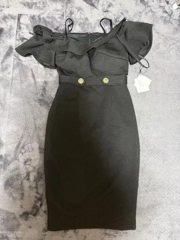 [ Dazzy ] 오프숄더 블랙 드레스 S 사이즈