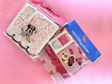 디즈니 미니 미니 타월 2장 세트 레오파드 무늬 꽃 패턴