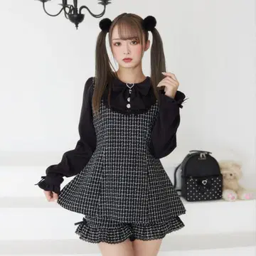 유메텐보 DearMyLove 요크 리본 트위드 셋업