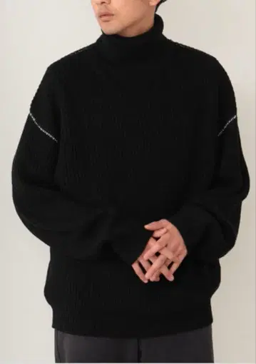 BEAMS HEART 빔즈 편하찌 편직 터틀넥 빅 니트