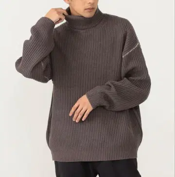 BEAMS HEART 빔즈 편하찌 편직 터틀넥 빅 니트