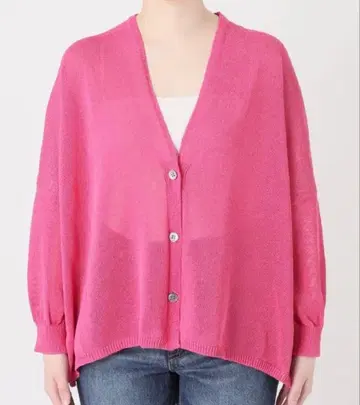 스픽 앤 스팬 가디건 핑크 가디건 상의 7부 소매