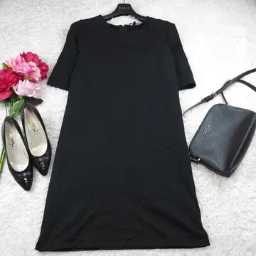 G3826*theory 띠어리 A라인 반팔 롱 원피스 블랙