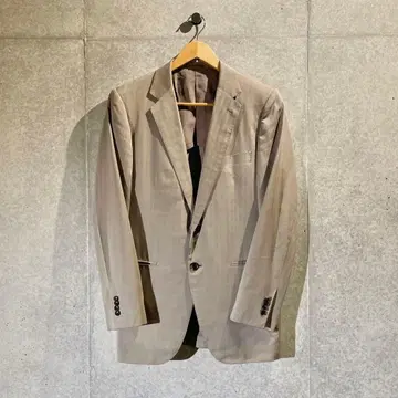 UNITED ARROWS 베이지 스트라이프 테일러드 자켓