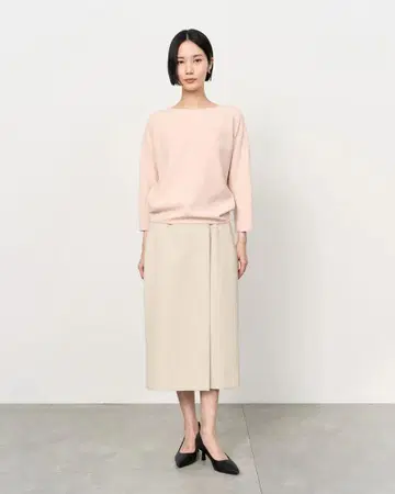 [ 미사용품 ] 소쥬 스트레치 파인 롱 타이트 스커트 베이지