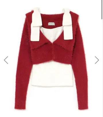 bubbles 숄더리본 앙상블 레드