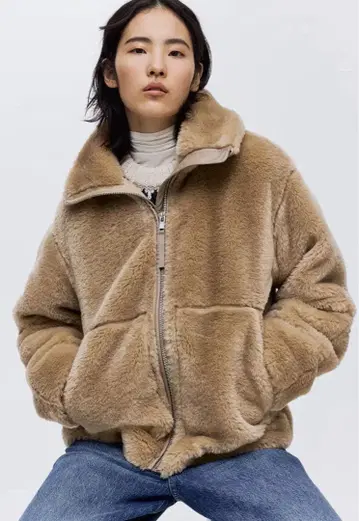 택 포함 새상품 H&M 오버 사이즈 자켓 보아 코트 아우터