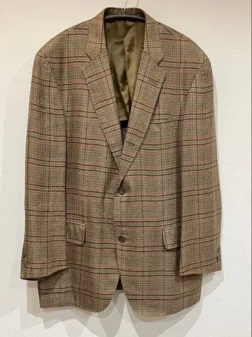 아일랜드 제 체크 무늬 테일러드 자켓