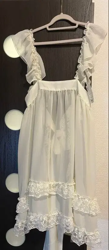 [쿠틸과 레트로] 2way 레이스 프릴 에이프런 원피스