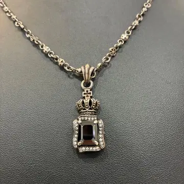 완판템 라이온 하트 오닉스 실버 목걸이