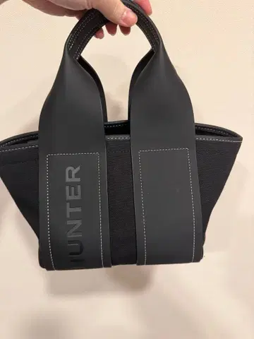 HUNTER 리파인드 스티치 캔버스 미니 토트 블랙