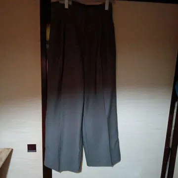 RAON 브라운 와이드 팬츠 플리츠