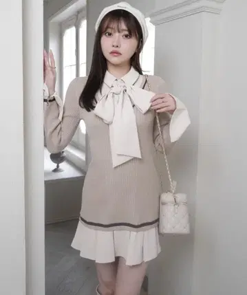 LIPSERVICE 셔츠 도킹 플리츠 원피스 미니 원피스