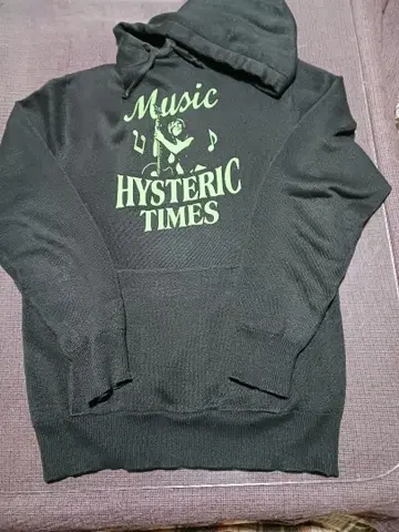 HYSTERIC GLAMOUR 음악 테마 후드티 L 사이즈 블랙