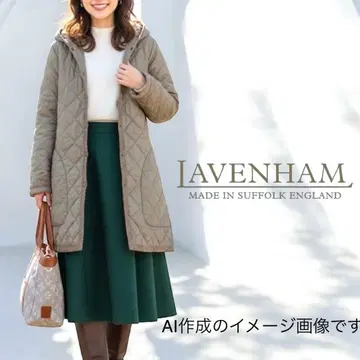 새상품급 라벤햄 퀼팅 자켓 코트 베이지 S 사이즈 상당 영국제