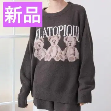 새상품 젤라또피케 젤라피케 모티브 자카드 풀오버 곰 곰