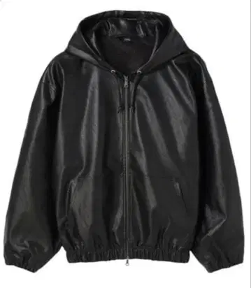 워크맨 인조 가죽 지퍼 후디