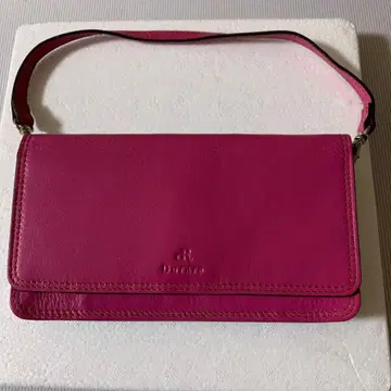 듀라레 핑크 가죽 이단 접이 장지갑