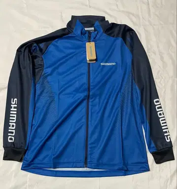 SHIMANO 프린트 풀 집업 셔츠 M 사이즈 SH-006V 블루