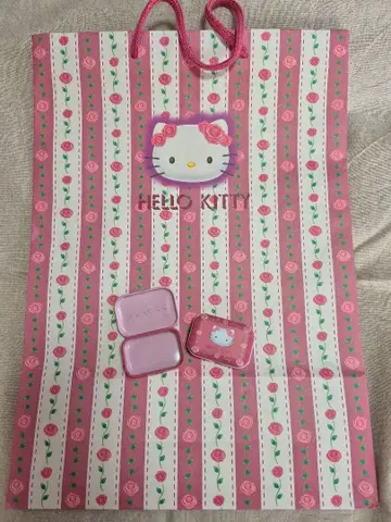 헬로키티 장미 로즈 캔 종이 봉투 헤이세이 레트로