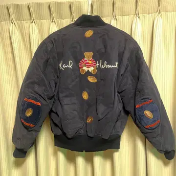 칼 헬무트 럭비 곰 컬 군 테디베어 블루종 점퍼 M