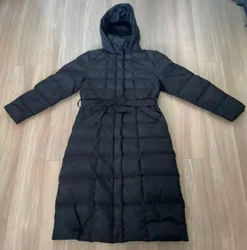 후드 부착 롱 다운 자켓 블랙 L