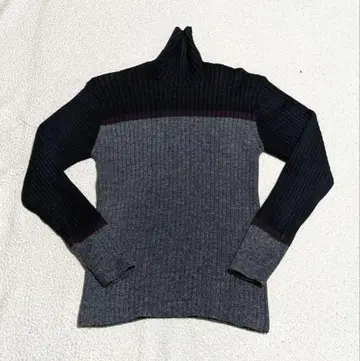 PPFM 터틀넥 리브 편직 니트