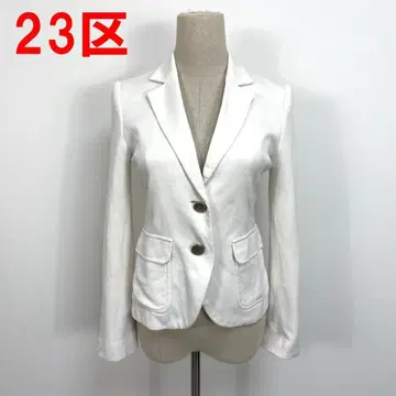 A7128 23구 테일러드 자켓 면 코튼 반안감 화이트 32