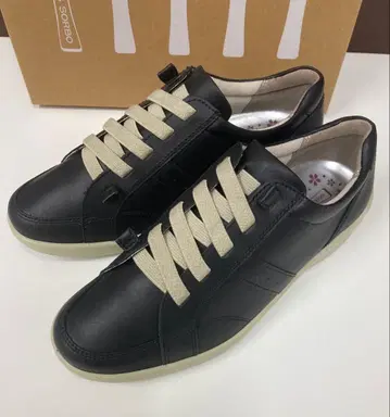 아킬레스 솔보 (24.5cm) 블랙 넓은 폭 4E 슬립온 가죽