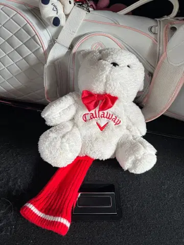 캘러웨이 곰 모양 골프헤드커버 화이트/레드