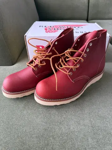 Red Wing 워크 부츠 빨간색 가죽