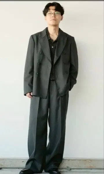 shiun 더블 브레스티드 재킷 셋업