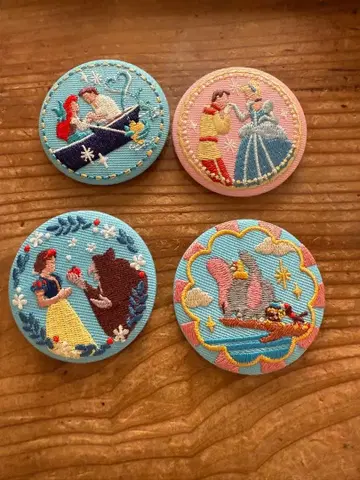 디즈니 프린세스 자수 캔뱃지 세트 1